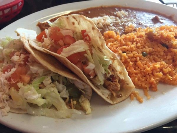 The chicken tacos at Serranos in Valparaiso, Indiana were filling and flavorful.  