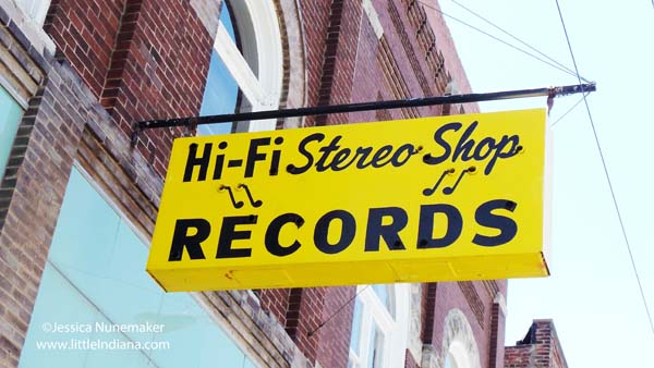Hi Fi Stereo Records Shop in Fairmount, Indiana Exterior Sign